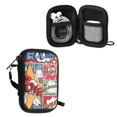 Abbildung von kwmobile in Ear Kopfhörer Tasche kompatibel mit Headphones Hülle Neopren Cover Case Innenmaße Etui Mehrfarbig