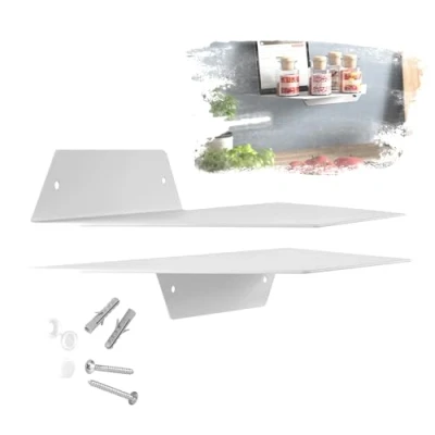 Abbildung von SOTECH Design Wandregal Hover II 350 x 130 40 mm weiß, Wandmontage, Ablage inkl. Befestigungsset für Bad Küche oder Wohnzimmer