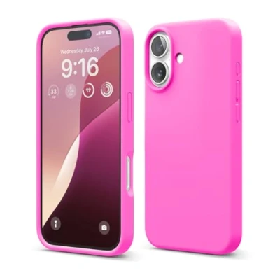 Abbildung von elago Premium Liquid Silikon Hülle Kompatibel mit iPhone 16 Hülle, Ganzkörper Handyhülle, Stoßfest, Schlanke Kratzfester weicher Mikrofaser Innenfutter, 6.1 Zoll (Leuchtende Rot)