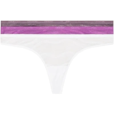 Abbildung von Calvin Klein Underwear Thong LOW RISE 3 PACK String, Damen, Größe: Small, Dahlia/vintage violet/white