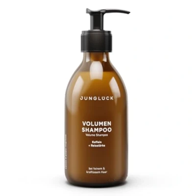 Abbildung von JUNGLÜCK Volumen Shampoo 250ml Vegan ohne Sulfate &amp; Silikone Reinigt deine Haare sanft und kräftigt die Haarstruktur mit BIO Birkenwasser, Koffein Squalan Haarpflege zu beschweren