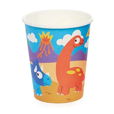 Abbildung von Baker Ross FC979 Dinosaurier Partybecher 10 Stück, Trinkbecher aus Papier für den Kindergeburtstag