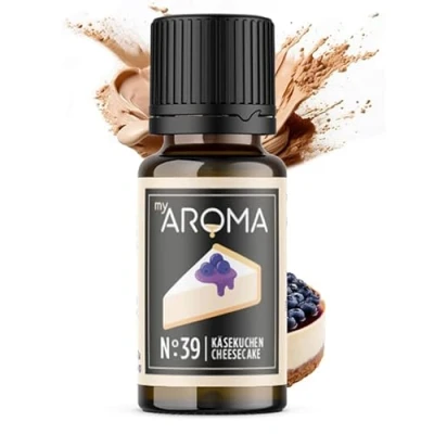 Abbildung von myAROMA Flavour Drops, Käsekuchen 10ml, Natürlich Liquid Aroma ohne Künstliche Farbstoffe, Vegan Zuckerfreie Schokodrops, Kalorienfrei Lebensmittelaroma zum Backen, Essen und Trinken, No. 39