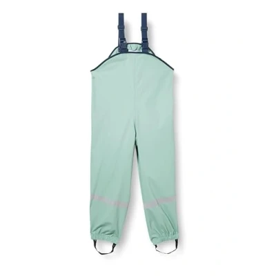 Abbildung von Playshoes Matschhose Regenlatzhose Ungefüttert Unisex Kinder Wind und wasserdichte Regenhose Regenbekleidung, grün Pastell, 128