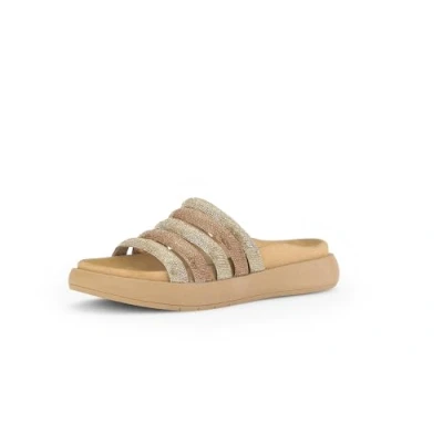 Abbildung von Gabor Pantolette flach, Damen, Größe: 44, Gold kombi Schuhe