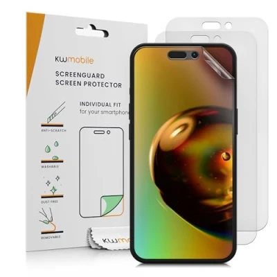 Abbildung von kwmobile 3X Folie matt kompatibel mit Apple iPhone 15 Plus Displayschutzfolie Schutzfolie Displayschutz Displayfolie entspiegelt