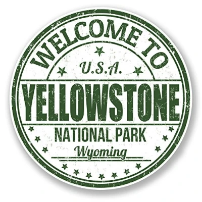 Abbildung von Yellowstone National Park USA Vinyl Aufkleber für Laptop, Gepäck, Reisen, 10 x cm, 2 cm