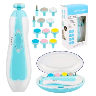 Abbildung von Baby Nagelknipser 14 in 1, Nagelfeile Elektrisch Maniküre Set, Elektrischer Nageltrimmer, Nagelpflegeset mit 12 Ersatzpads Pflegeset für Neugeborene Säuglinge Kleinkinder Erwachsene