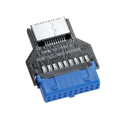 Abbildung von MZHOU USB 3.0 19PIN Header, auf 3.1/3.2 Gen 2 Typ E Key A Ports Adapter 5 Gbit/s Max. Geschwindigkeit, for Type C Panel Mount Adapter…