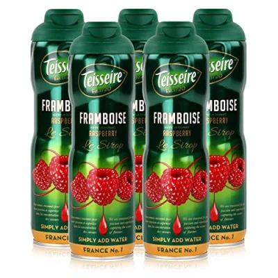Abbildung von Teisseire Getränke Sirup Raspberry/Himbeer 600ml der genauso schmeckt wie die Frucht (5er Pack)