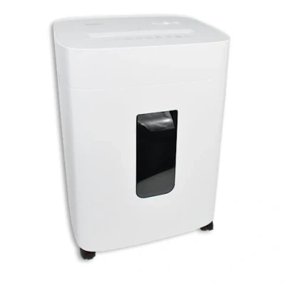Abbildung von DESQ® Aktenvernichter Sicherheitsstufe P5 Microcut (2500 Partikel/A4), 2 x 12 mm, 20 Liter, 10 min. Non Stop, 8 Blatt, 4 Lenkrollen, Büro/Homeoffice, Dutch Design, 20075