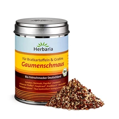 Abbildung von Herbaria Gaumenschmaus Bio M Dose fertiges Bratkartoffelgewürz für Kartoffeln &amp; Gratin mit erlesenen Gewürzen in nachhaltiger Aromaschutz , 100g (1er Pack)
