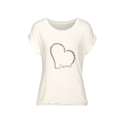 Abbildung von LASCANA T Shirt (1 tlg) mit Logo Print aus Viskosemischung