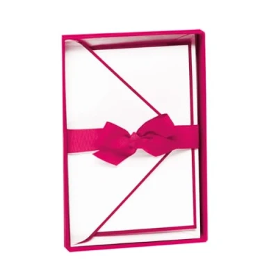 Abbildung von Rössler handgerändertes Kartenset Karten mit Umschlag Manufaktur Produkt 10 Blanko zum Selbstgestalten passende Briefumschläge 85x128mm 1 Stück Farbe: Pink