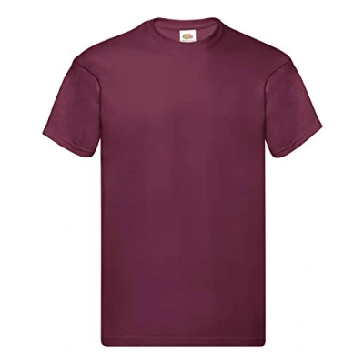 Abbildung von Fruit of the Loom Herren Original T. T Shirt (5er Pack), Farbe:Burgund, Größe:L