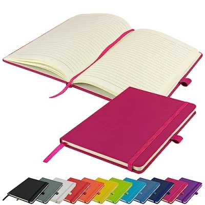 Abbildung von A5 Notizbuch neu liniert Hardcover Tagebuch mittelgroßer Notizblock Notizen (Rosa)