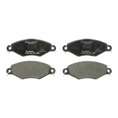 Abbildung von BOSCH 0 986 424 453 Bremsbelagsatz Low Metallic mit Anti Quietsch Blech PEUGEOT: 306 Schrägheck, Limousine