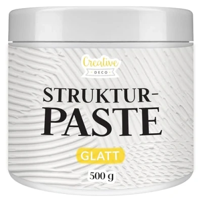 Abbildung von Creative Deco Malpaste Weiße Strukturpaste für Acrylmalerei 0,5 kg