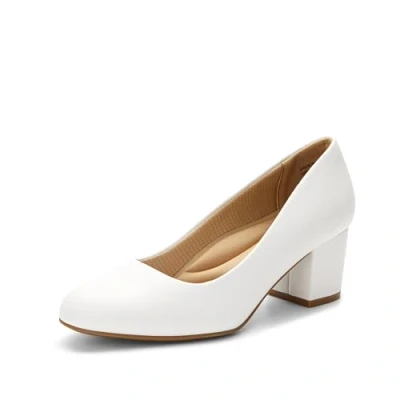 Abbildung von DREAM PAIRS Damen Pumps Niedriger Blockabsatz Abendschuhe Bequeme High Heels,Size 39,Weiss Pu,SDPU2462W