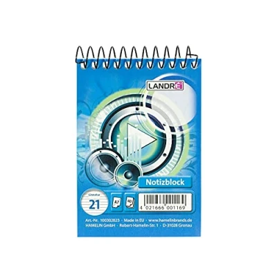 Abbildung von 20 x Landre Spiralnotizblock A7 40 Blatt 70 g/qm kariert