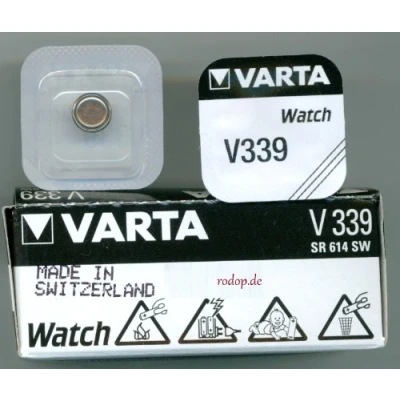 Abbildung von VARTA Knopfzelle Silberoxid Uhrenbatterie &quot;V339&quot; VARTA, 11mAh, 1,55V, 1er Blister
