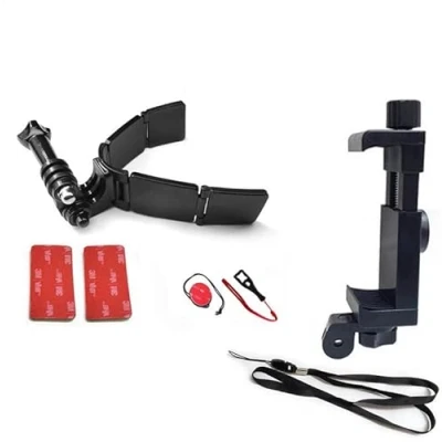 Abbildung von Kamera Motorradhalterung Kit Helm Kinnhalterung für GoPro Hero Insta360 DJI Osmo Action AKASO SJCAM