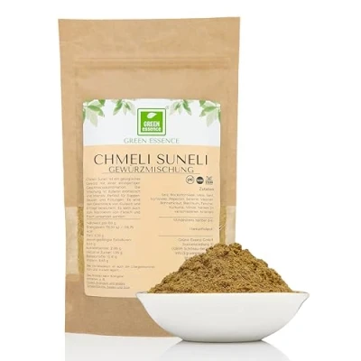 Abbildung von Chmeli Suneli georgische Gewürzmischung 100g von der Grünen Essenz getrocknete Kräuter traditionelle Kräutermischung Khmeli Gewürz aromatische für Marinaden (100 Gramm)