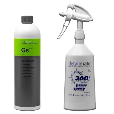 Abbildung von detailmate Set Koch Chemie Green Star Universalreiniger 1L Made by Kwazar Mercury Super PRO+ 360 Grad Sprühflasche. Double Action Trigger, 1 Liter