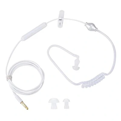 Abbildung von Demeras In Ear Headsets Air Tube Security Ohrh?rer Anti Strahlen Kopfh?rer Einzelohr mit Mikrofon f¨¹r Mobiltelefonger?te(Wei?)