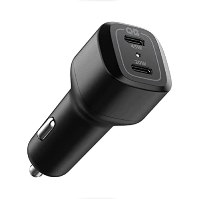 Abbildung von Spigen USB C Auto Ladegerät 65W Dual Port Car Charger Fast Charge PD 3.0 45W+20W Typ für iPhone 15 14 13 pro Max Plus Mini MacBook Air iPad Galaxy S23 S22 S21 Ultra Pixel 8 Steam Deck
