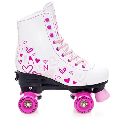Abbildung von Klassische Retro Verstellbare Rollschuhe Trista Weiß/Rosa