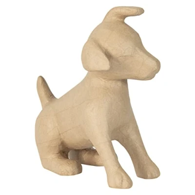Abbildung von Décopatch LA026C Träger Hund aus Pappmaché, 35cm, einfach zum Verzieren, Kartonbraun, 1 Stück