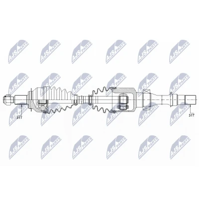 Abbildung von NTY NPW MZ 041 Antriebswelle Vorderachse rechts MAZDA: 6 Limousine, Kombi