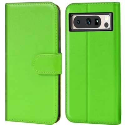 Abbildung von Verco Handyhülle für Google Pixel 8 Pro Hülle, Bookcase Tasche Flipcover Case [Kartenfächer/Aufstellfunktion], Grün