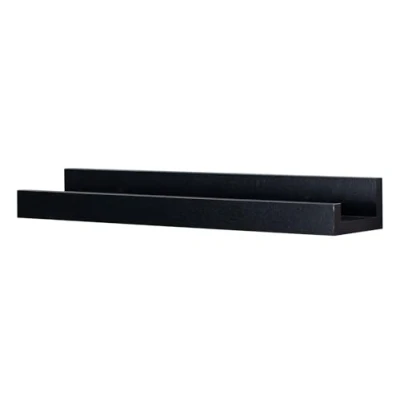 Abbildung von Levandeo® Bilderleiste, Bilderleiste L40cm Schwarz MDF Holz Wandregal Kurz Wanddeko