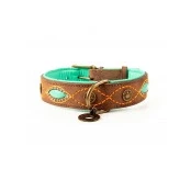 Abbildung von Dwam Halsband Joplin Braun&amp;Trkis&amp;Orange Hundehalsband 55 65 x 4 ...