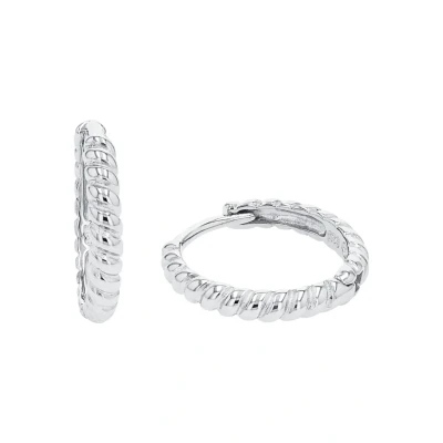 Abbildung von Amor Creolen 925 Sterling Silber Damen Ohrschmuck, 1,4 cm, Silber, Kommt in Schmuck Geschenk Box, 2036028