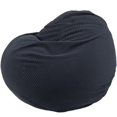 Abbildung von bananair Sitzsack Kinder Cordstoff Breit Gerippt Weich und Bequem Maschinenwaschbarer Bezug Leicht Transportierbar Bean Bag, Gaming mit Füllung (80 x 70 cm, Dunkelblau)
