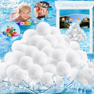 Abbildung von CIANBIFN Filterbälle Pool 1200g, für Sandfilteranlagen, Mehrweg Ersatz 40kg Filtersand und Quarzsand, Filterball Aquarium Poolzubehör