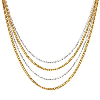 Abbildung von Baker Ross Halsketten in Gold und Silber (2 m pro Farbe) für Kinder zum Basteln von Schmuck