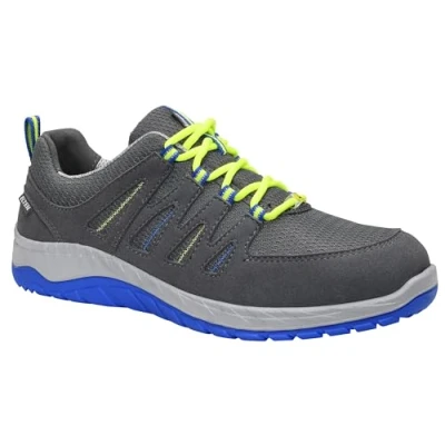 Abbildung von ELTEN Sicherheitsschuhe MADDOX grey blue Low ESD S1P, Damen und Herren, Textil, Stahlkappe, leicht, sportlich, Grau/Blau, Größe: 41