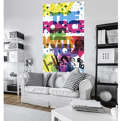 Abbildung von Komar Vliestapete &quot;Star Wars Pop Neon Geometrics Leia&quot;, 120x200 cm (Breite x Höhe), Vliestapete, 100 Bahnbreite