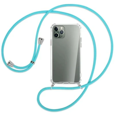 Abbildung von mtb more energy Handykette kompatibel mit Apple iPhone 11 Pro (5.8&#039;&#039;) türkis Smartphone Hülle zum Umhängen Anti Shock Full TPU Case