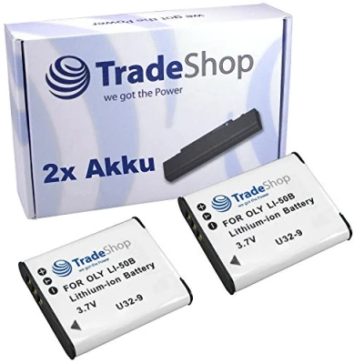 Abbildung von 2X Kamera Li Ion Akku 1000mAh ersetzt Olympus 50B LI50B RICOH DB 100 DB100 Pentax D Li92 92 für mju 850 SW 1010 1020 1030 9000 9010 Tough 8010 6020 6010 SP 800 UZ
