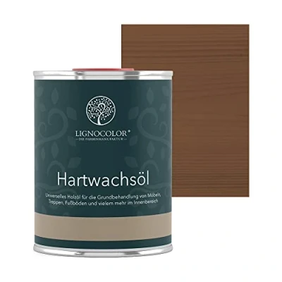Abbildung von Lignocolor Hartwachsöl (1 L, Eiche dunkel) Holzöl für den Innenbereich