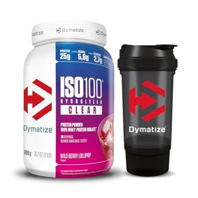 Abbildung von Dymatize ISO 100 Hydrolyzed Clear Whey Protein Bundle Wild Berry Lollipop 1x900g