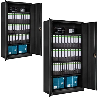 Abbildung von tectake Aktenschrank 2er Set (2er Set, 2 St., inkl. Schlüssel) Aktenschrankschlüssel