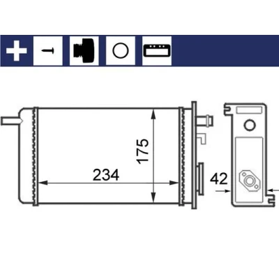Abbildung von MAHLE ORIGINAL AH 44 000S Wärmetauscher mit Zubehör Dichtring, Schrauben