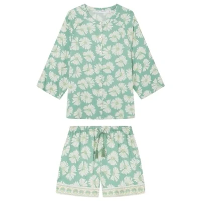 Abbildung von Women&#039;secret Damen Pijama Camisero Manga 3/4 Estampado Schlafanzug, Green Print, S