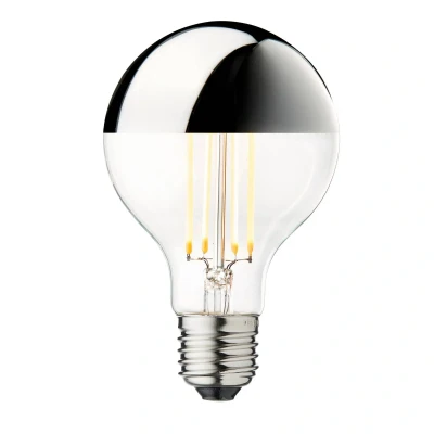 Abbildung von LED Kopfspiegellampe Globe 80, silber, E27, 3,5 W, 2.700 K